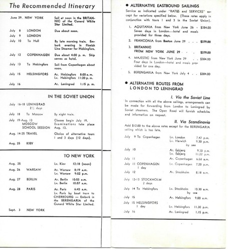 2 folletos de sesión de verano de 1935, itinerario, cursos de la Universidad de Moscú, EE. UU. - Imagen 2 de 3