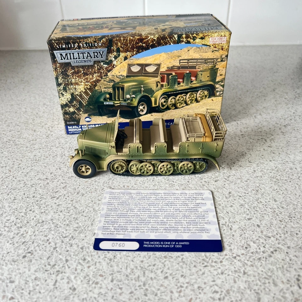 Corgi CC60013 Sd.Kfz.7 Krauss Maffei Medium tow truck 1:50 scale WW2 German - Image 2 of 4