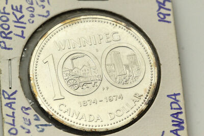 1974 Canada Silver Dollar Winnipeg Centennial Commemorative