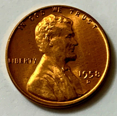 1958 D Lincoln Wheat Penny - UNC - Beautiful Red Tone. Combined Shipping.