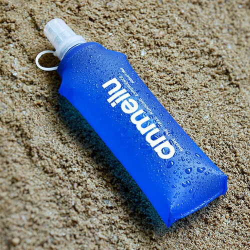 Sport Soft Water Bottle Folding Flask BPA Free TPU for Running, Hiking, Cycling - Picture 4 of 20