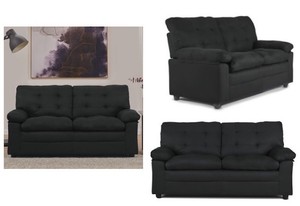 Black Microfiber Sofa Couch Sy Soft Living Room Furniture Image Is Loading Black Microfiber Sofa Couch Sy Soft Living Room