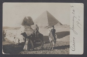 Egypt-Sc-44-pair-on-1900-Real-Photo-PPC-Cairo-Chicago-Florenz-Ziegfeld-sender
