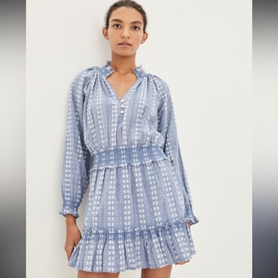 Veronica Beard Espie Cotton Smocked Minidress Size 6 NWOT $398