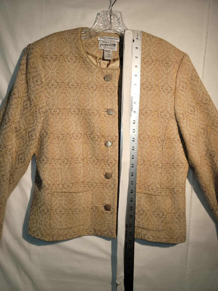 Blazer Femme En Laine Vierge Pendleton - Taille 14P Gris, Avec écharpe Incluse
