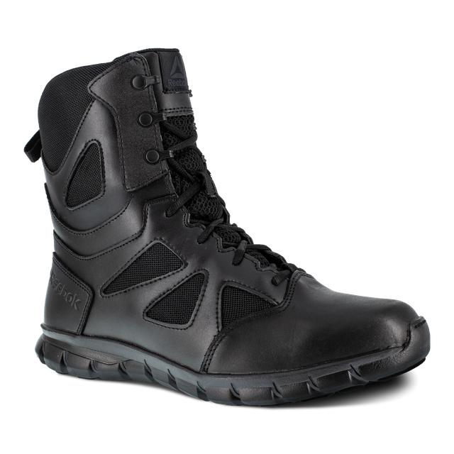 Black Reebok Sublite Cushion Tactical 6/" Boot with Side Zipper RB8605