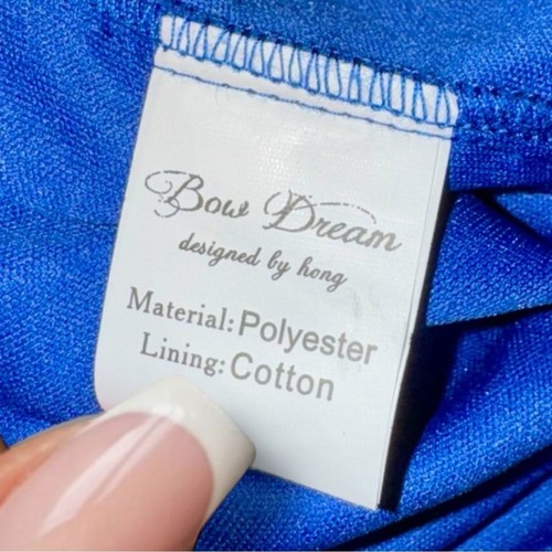 Bow Dream Cobalt Blue High Neck Rhinestone Maxi Romper Dress Girl’s Size 14 NWOT - Picture 4 of 16