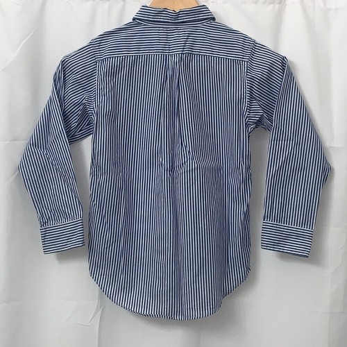 Camisa con botones de manga larga a rayas azules y blancas talla 7 usada en excelente estado para niños - Imagen 5 de 6