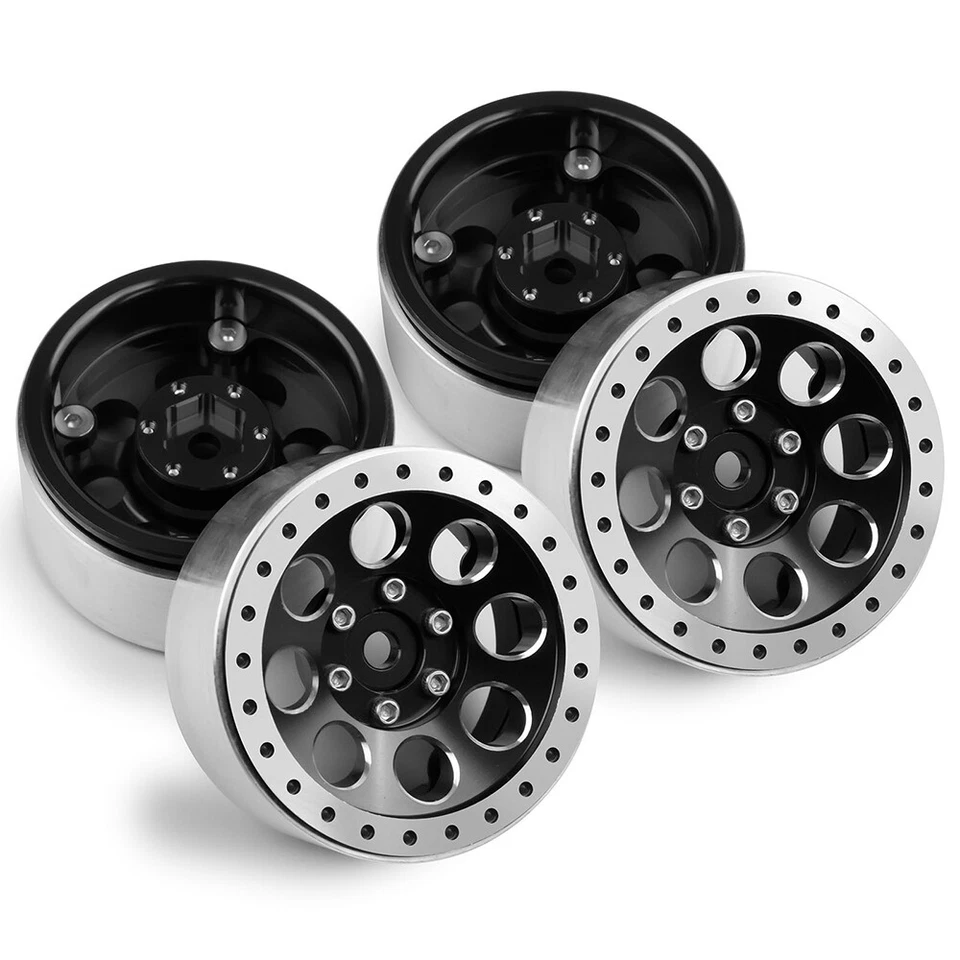 FLYXM 4Pcs 1.3inch Alum Beadlock Wheel Rims for TRX4M SCX24 1/24 1/18 RC Crawler - Image 4 of 4