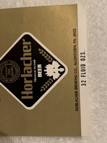 ETIQUETA DE CERVEZA HORLACHER PREMIUM PILSNER 32 fl oz ¡¡Excelente estado!! ¡¡Ver fotos!!! - Imagen 4 de 7