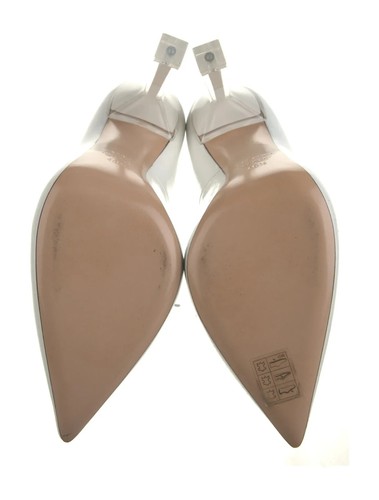 CASADEI White Leather Pumps PVC Heels Size 10.5 | IT 40.5 Very Good & Box & Bag - Picture 5 of 5