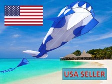 WHALE FISH DOLPHIN NYLON 3-D KITE BLUE Single Line Includes String TrailerAsSeen