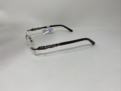 NATURALLY RIMLESS EYEWEAR NR351 BROWN BLACK 51/17/135 EYEGLASSES !K19 - Picture 2 of 8