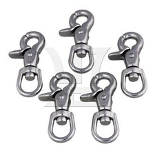 5pcs 65mm Boat Swivel Snap Eye Hook Size M4 304 Stainless Steel Silver