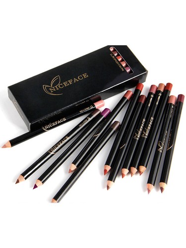 12-Teiliger Lippenkonturenstift Lippenformungsstift Lippenkonturenstift-Set > - Picture 16 of 18