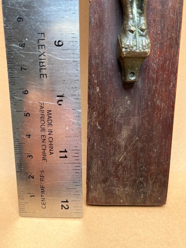 Antikes Bronze INRI Kruzifix | großes Vintage Wandkreuz aus dunklem Holz | katholisch - Bild 7 von 10