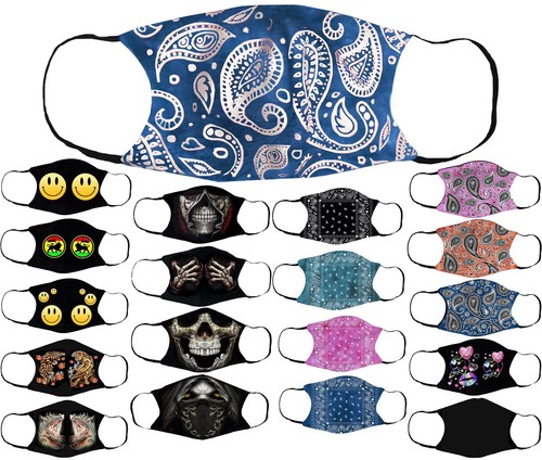 Adults Face Masks Cotton Glow in the Dark with Filter Pocket Reusable & Washable - Picture 148 of 159