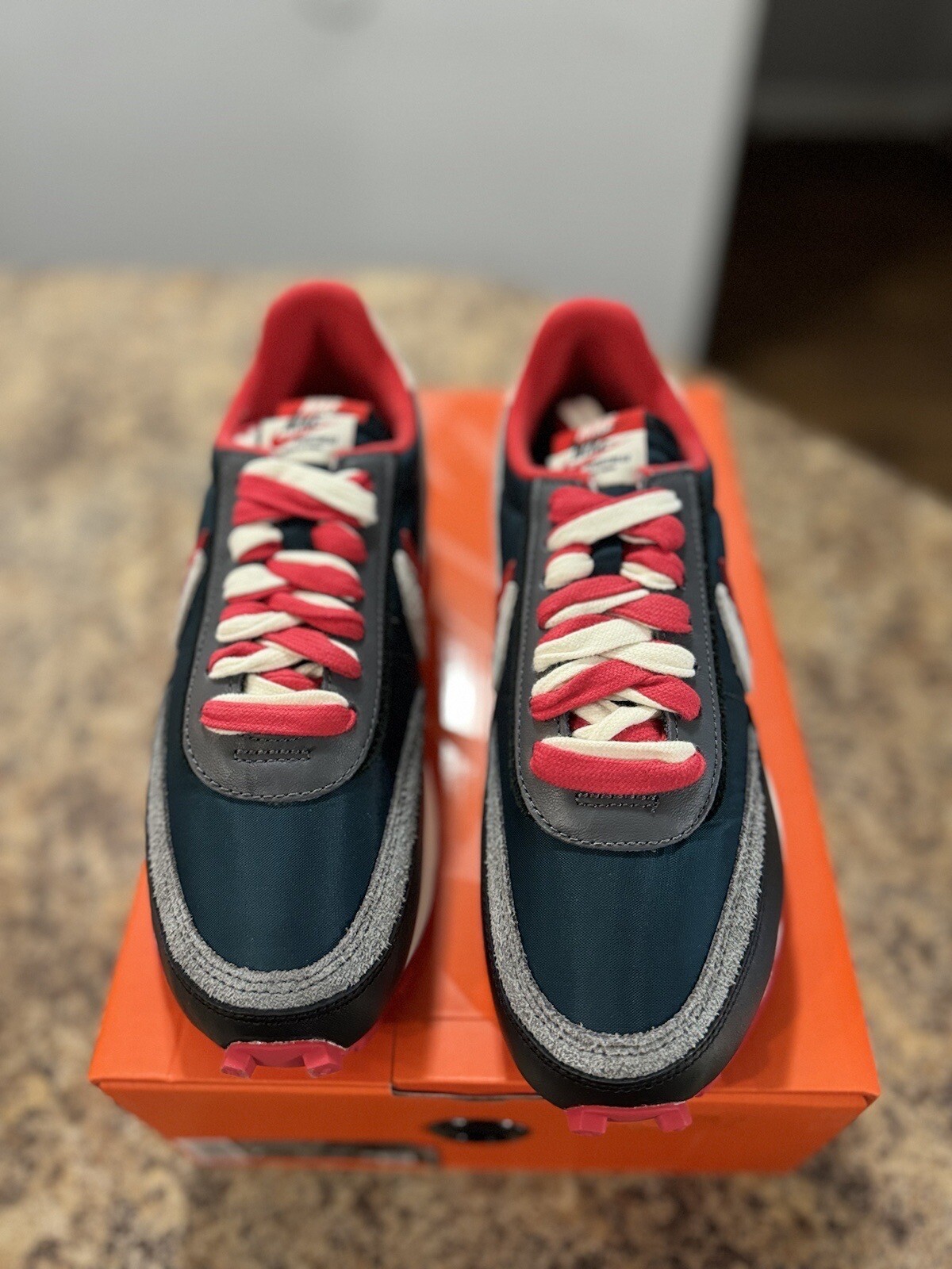 SACAI X NIKE Nike sacai x Undercover x LDWaffle rosso abete rosso mezzanotte DJ4877 300 taglia 7M