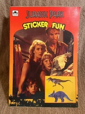Vintage Jurassic Park Sticker Fun Sticker Book 1993 Paperback Golden Book