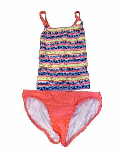 Girls Two Piece Swimsuit Medium 7/8 OP Multicolor