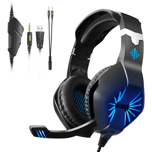 Per PS5 PS4 PC Xbox One 3,5 mm cuffie da gioco microfono cuffie stereo bassi surround - Foto 2 di 14