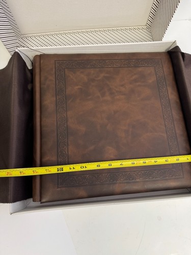 Vero Cuoio Hand Crafted Leather Photo Album Italian 14x14" Tooled Brown - Picture 8 of 9