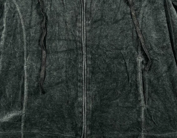 Chaqueta deportiva de terciopelo gris oscuro con cremallera completa bolsillos de cuello White Stag para mujer 2XL Foto 3 de 4