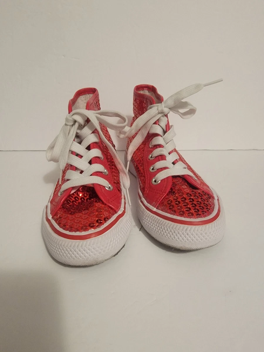 Red sequin shop sneakers