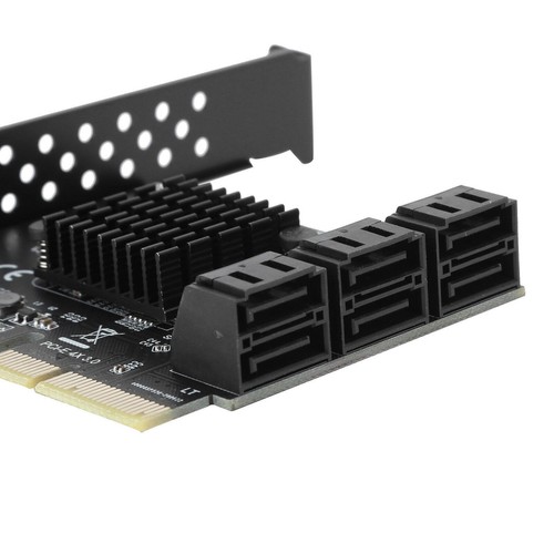 6 Ports PCI-E Expansion Card Board Adapter PCI-E x4x8x16 6G SATA3.0 For ASMedia - Photo 8/9