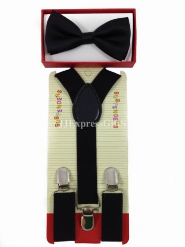 New Suspender + Bow Tie Matching Colors Sets for Boys Girls Kids Child Toddler - Picture 34 of 91