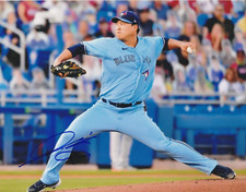 HYUN-JIN RYU  TORONTO BLUE JAYS  ACTION SIGNED 8x10