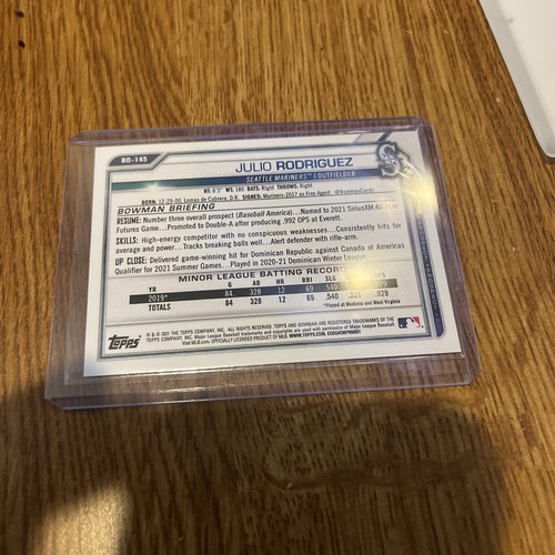 Julio Rodriguez 2021 Bowman Draft Chrome Refractor Prospect Mariners #BDC-145 - Bild 2 von 2