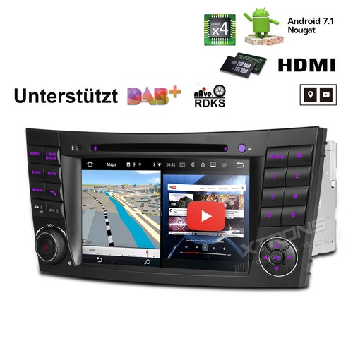 QUAD CORE AUTORADIO ANDROID 7.1 DAB+ OBD2 FÜR MERCEDES-BENZ W211 W219 GPS 7" DVD