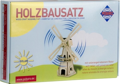 Holzbausatz SOLAR Windmühle 34 Teile Kreativ Bausätze Basteln Spiel