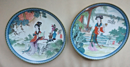 2 Plates Imperial Jingdezhen Porcelain Red Mansion Beauties Chiao-Chieh Tan-Chun - 第 2/11 張圖片