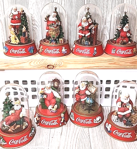 8 FranklinMint CocaCola ChristmasHoliday Santa Sculpture Limited Edition w/Globe - Picture 1 of 12