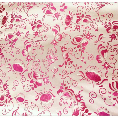 Floral Jacquard Satin Fabric Faux Silk Cloth for Bag Dress Upholstery Retro Trim - Picture 14 of 16