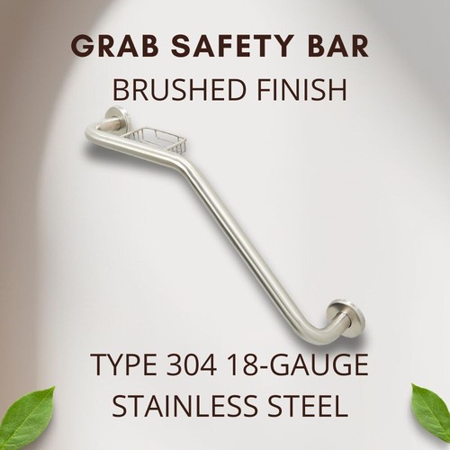 Bathroom Grab Bar & Soap Dish | 304 Stainless | 24" x 16" - Picture 16 of 62