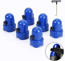1.5" Diameter Trampoline Enclosure Pole Caps with Screw Thumb, Blue, Only Fit in