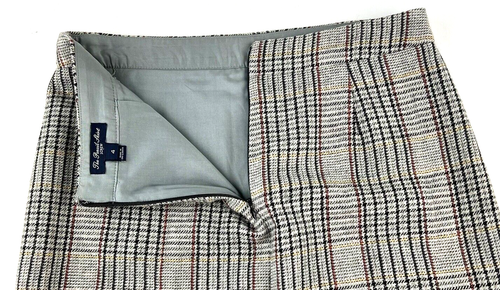 Gonna a tubino J Crew donna taglia 4 a quadri misto lana tweed beige foderata - Foto 4 di 7