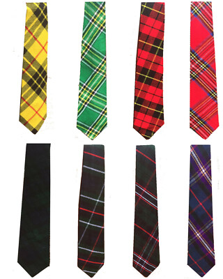 Men's Scottish Neck Ties For Kilt Various Clan Tartan Acrylic Wool Necktie AAR 