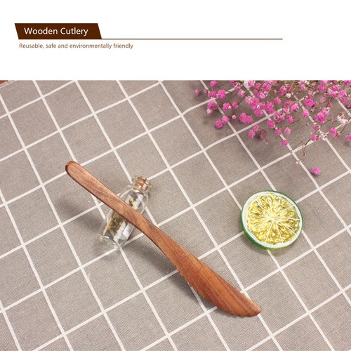 3Pcs/Set Messer Gabel Und Löffel Holz Tragbares Besteck Dessertgeschirr Für - Bild 11 von 11