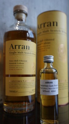 Arran SAUTERNES CASK FINISH Whisky Sample 40ml Probe Single Malt 4cl