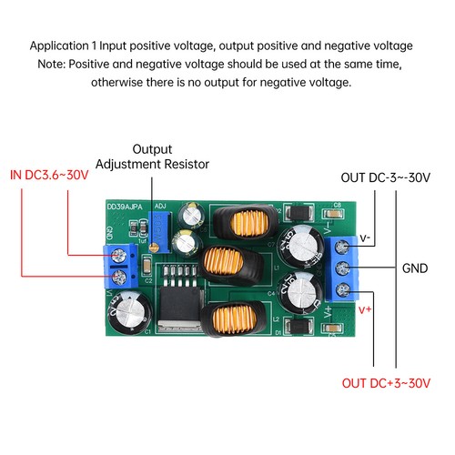 DC Positive Negative Dual Output Power Supply Boost-Buck Converter Module - Bild 3 von 11