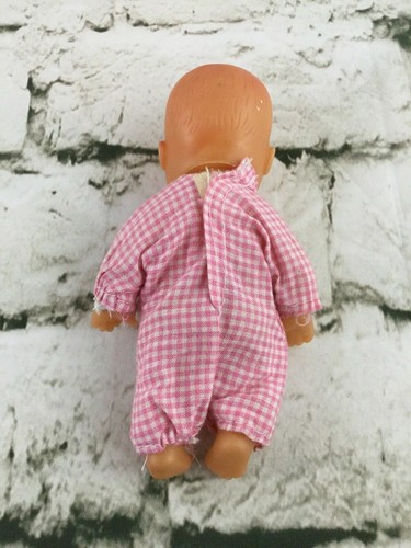 Baby Doll Vintage 70’s Pink Romper Bald 6” Rubber High Quality - Picture 2 of 3