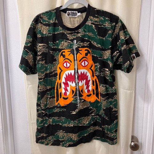 BAPE A Bathing Ape Tiger Camo T-Shirt Fun The Era Militia Japan Streetwear - L