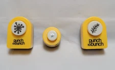 Lot Of 3 Punch Bunch Paper Punches 1/2 Inch Across - Leaf, Leaves, Snowflake