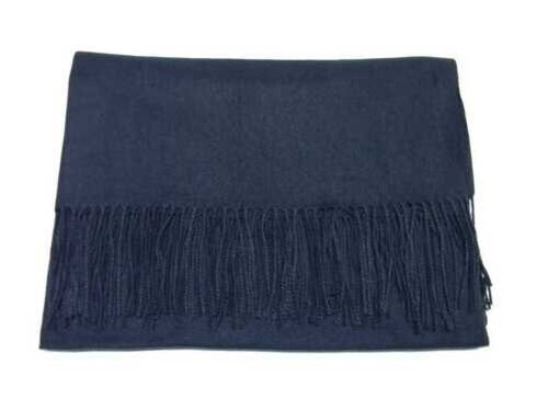 Écharpe Pashmina Mixte Laine Polie Couleur Unie Homme Femme Noir Blanc Bleu Gris - Bild 3 von 8