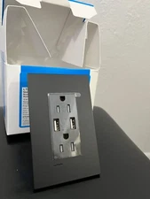 NEW 15A USB Tamper Resistant Receptacle with faceplate