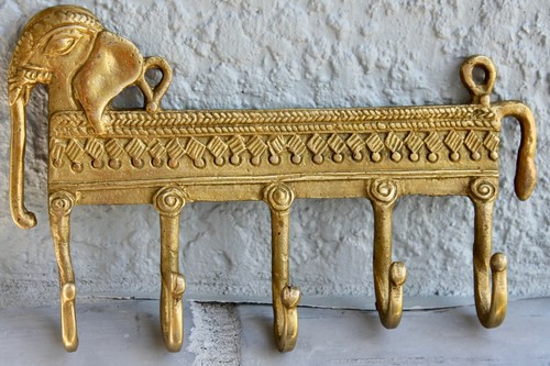 Antique Wall Hook Elephant Bronze metal Coat Hook Hanger VTG mid century modern - Picture 2 of 12